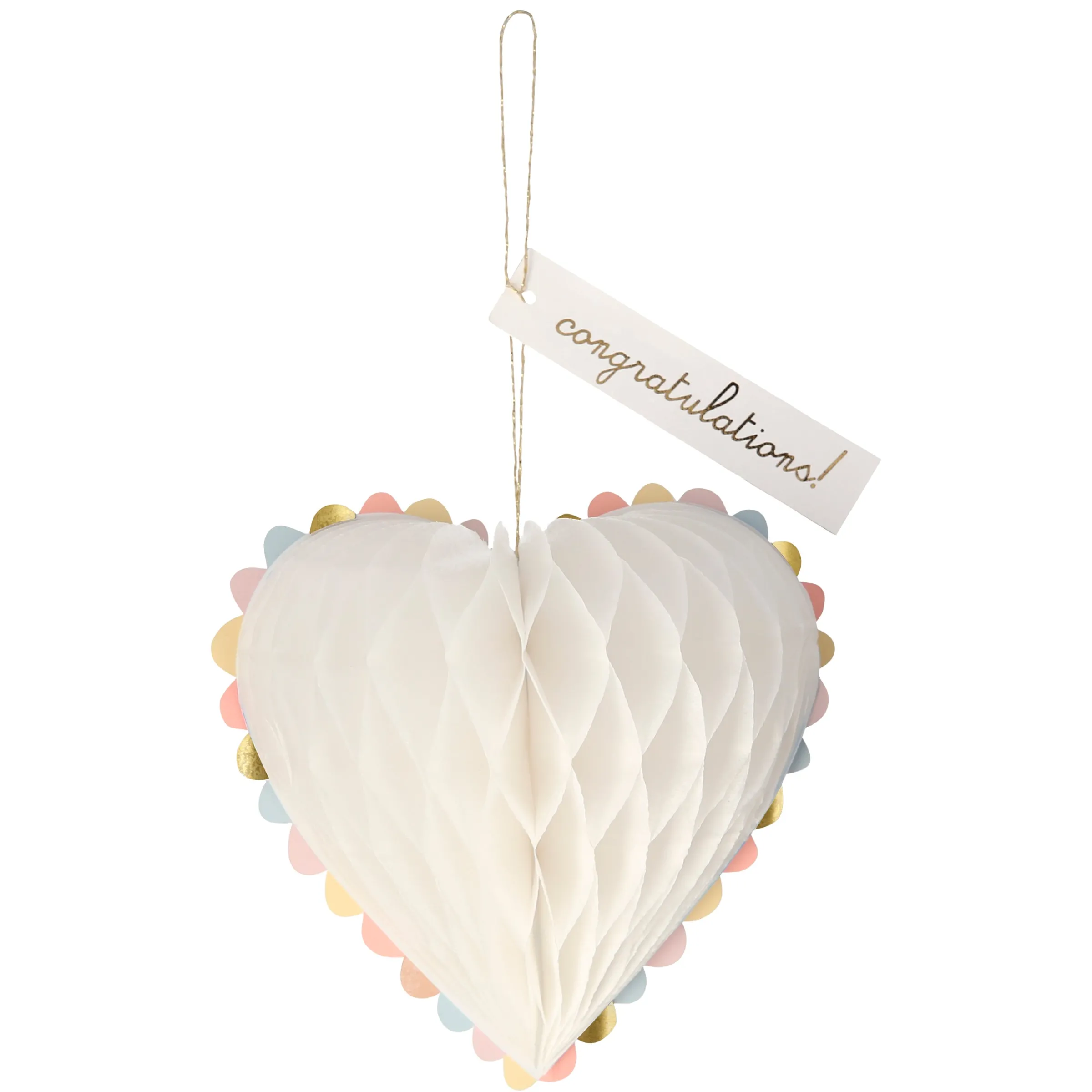 Honeycomb Heart Wedding Card>Meri Meri Outlet