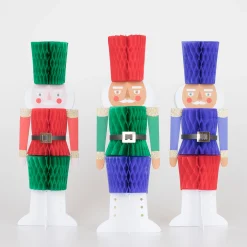 Honeycomb Nutcracker Decorations (x 3)>Meri Meri Clearance