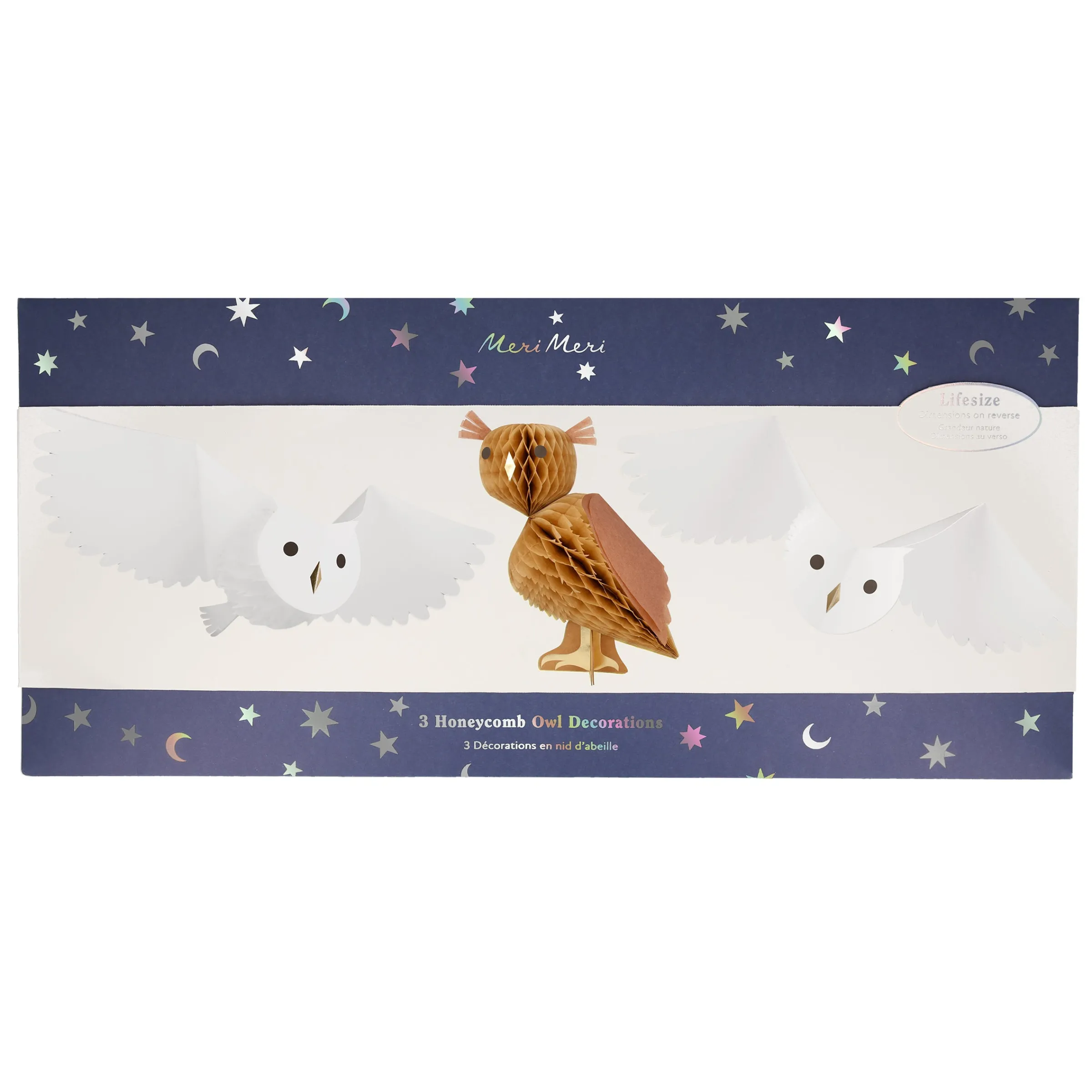 Honeycomb Owls (x 3)>Meri Meri New