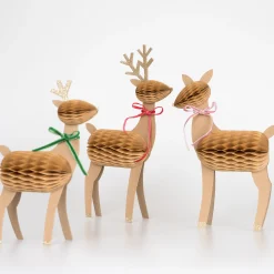 Honeycomb Reindeer Family (x 3)>Meri Meri Best