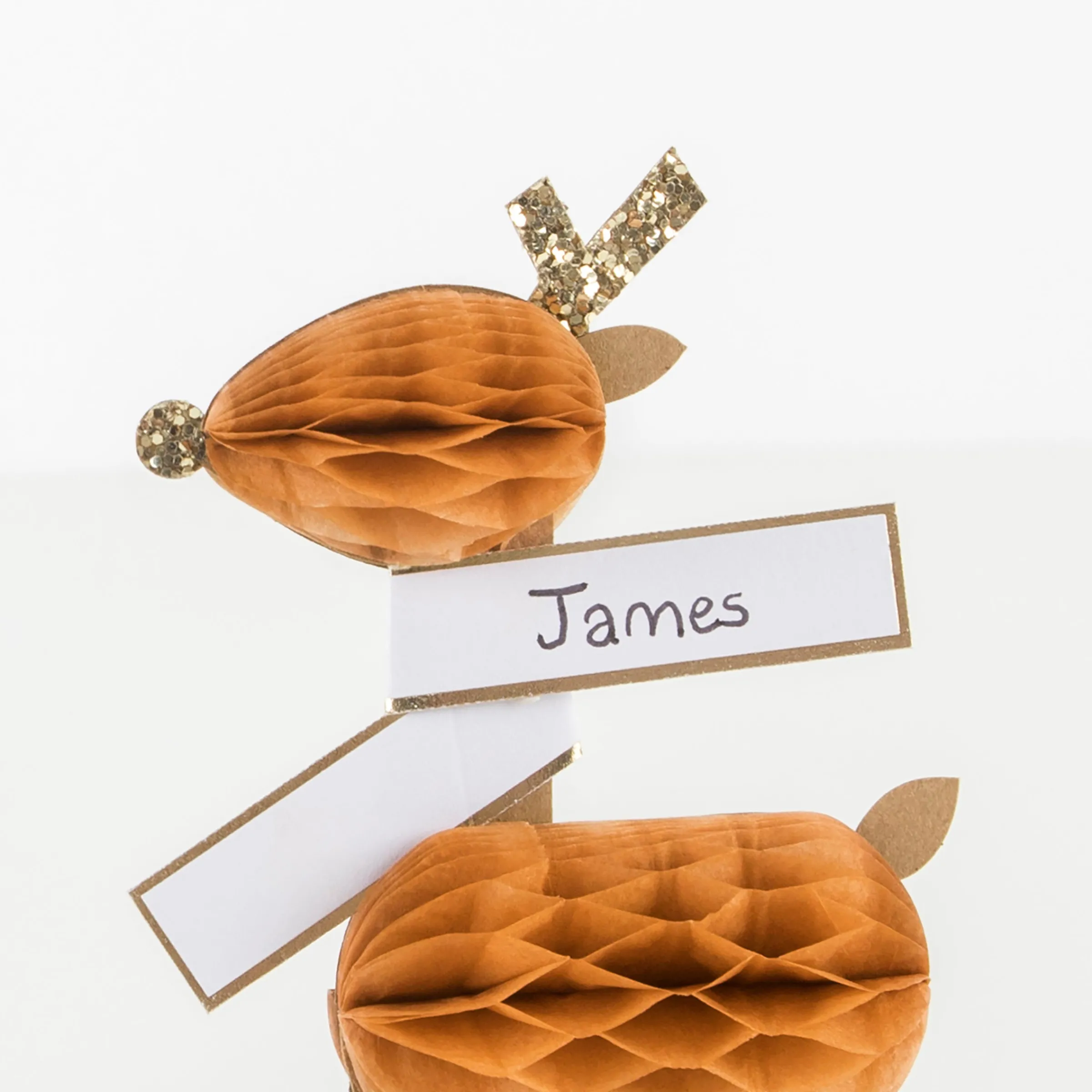 Honeycomb Reindeer Place Cards (x 8)>Meri Meri Best