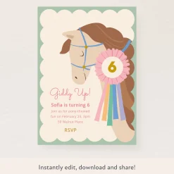 Horses Download & Print Invitation>Meri Meri Online