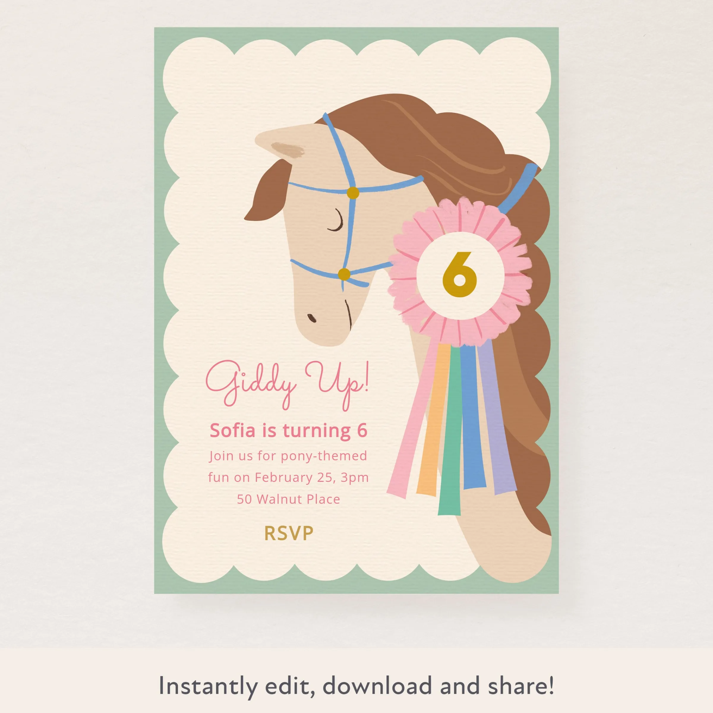 Horses Download & Print Invitation>Meri Meri Online