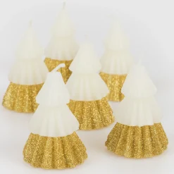 Ivory Mini Tree Candles (x 6)>Meri Meri Discount