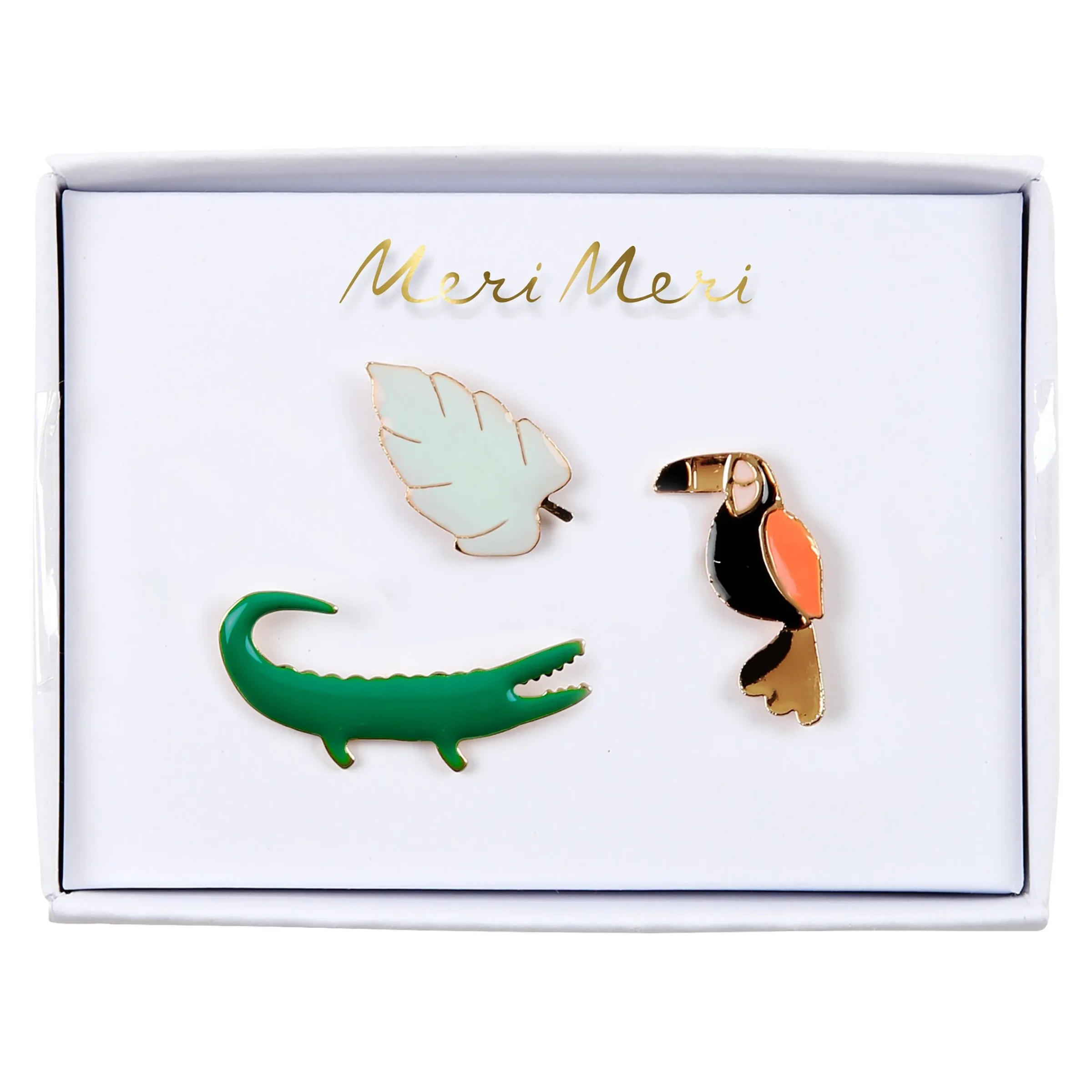 Jungle Enamel Lapel Pins (set of 3)>Meri Meri New