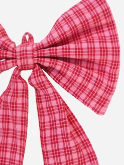 Katherine Plaid Fabric Bow><noscript><img width=
