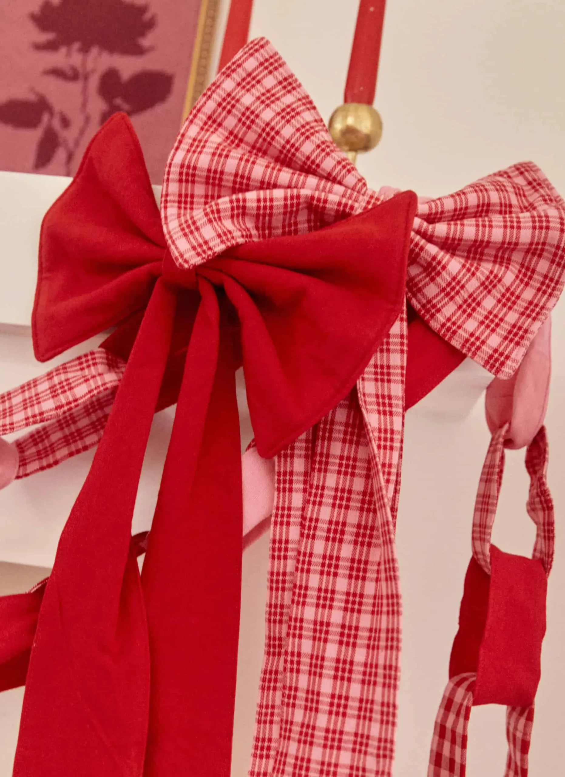 Katherine Plaid Fabric Bow>Meri Meri Best