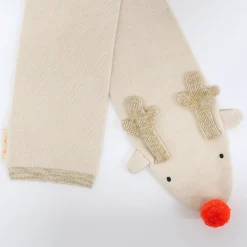 Knitted Reindeer Scarf><noscript><img width=