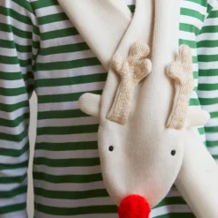 Knitted Reindeer Scarf><noscript><img width=