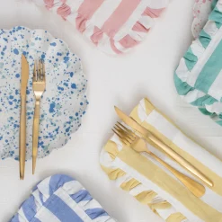 Large Speckled Reusable Bamboo Plates (x 6)>Meri Meri Hot