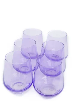 Lavender Stemless Wine Glasses ( x 6)>Meri Meri Outlet