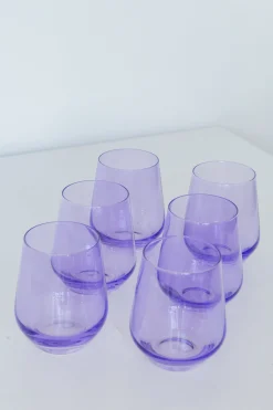 Lavender Stemless Wine Glasses ( x 6)>Meri Meri Outlet