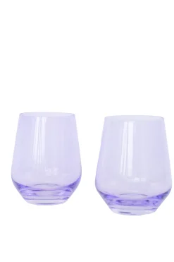 Lavender Stemless Wine Glasses ( x 6)><noscript><img width=