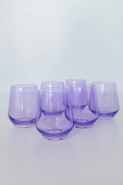 Lavender Stemless Wine Glasses ( x 6)><noscript><img width=