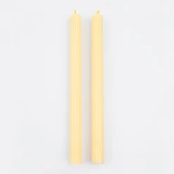 Lemon Sherbet Yellow Table Candles (x 2)><noscript><img width=