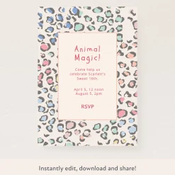 Leopard Print Download & Print Invitation>Meri Meri Clearance