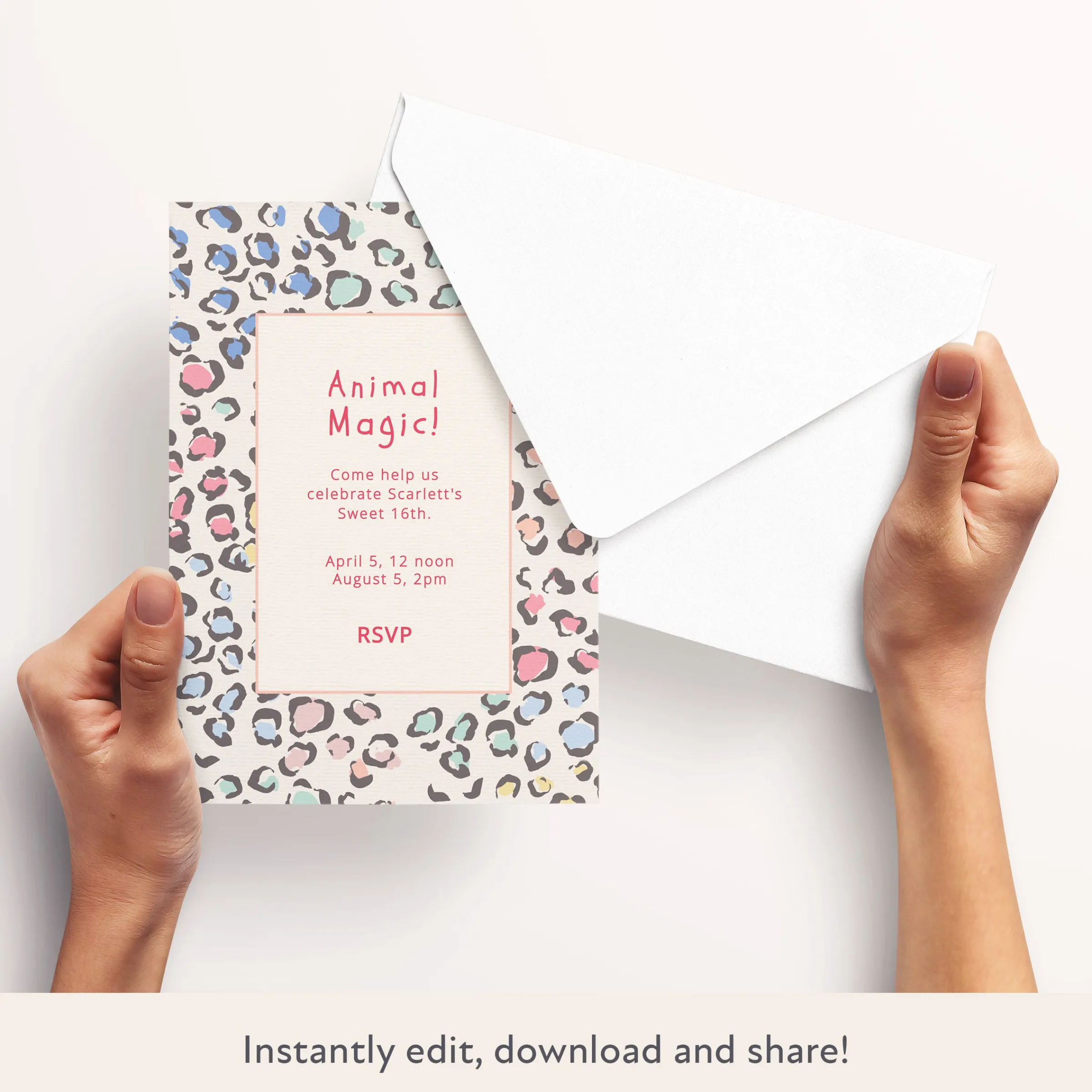 Leopard Print Download & Print Invitation>Meri Meri Clearance