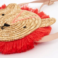 Lion Cross Body Straw Bag>Meri Meri Hot