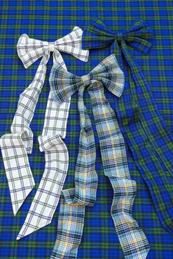 Mayfair Plaid Hunter Fabric Bow>Meri Meri New