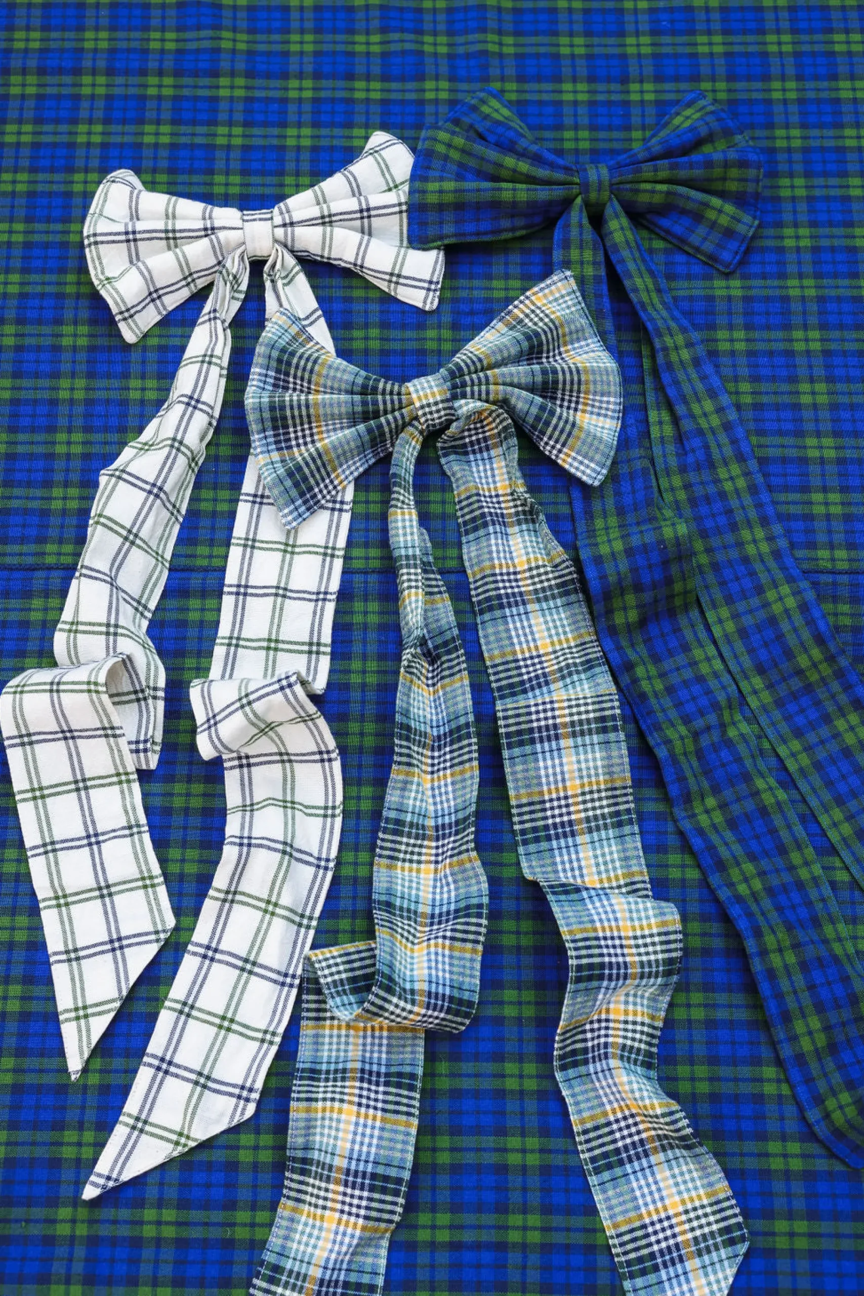 Mayfair Plaid Hunter Fabric Bow>Meri Meri New