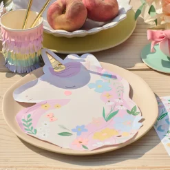 Meadow Unicorns Shaped Plates (x 8)>Meri Meri Fashion