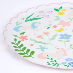 Meadow Unicorns Side Plates (x 8)>Meri Meri Clearance