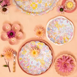 x Liberty Rainbow Garden Reusable Small Plate>Meri Meri Clearance