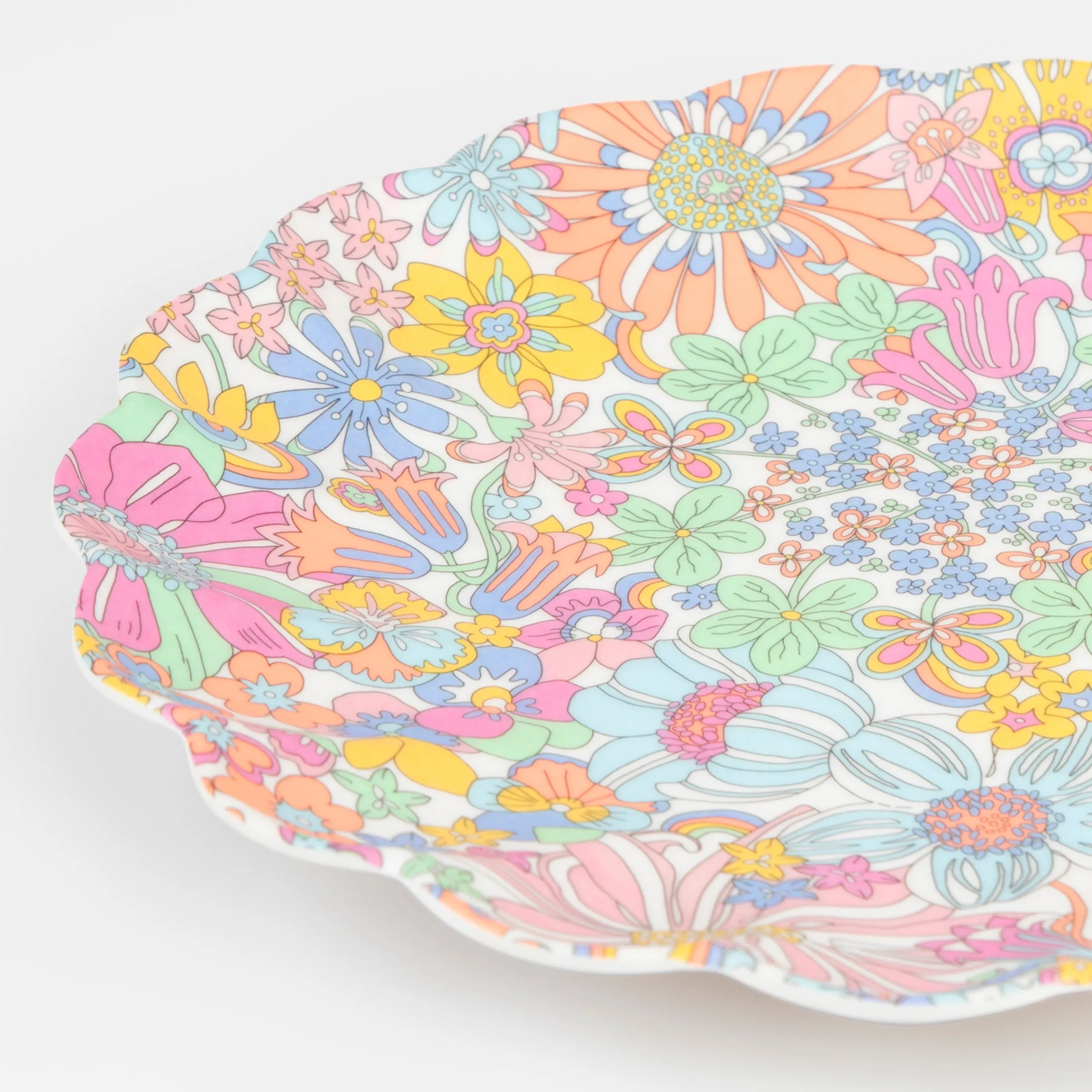 x Liberty Rainbow Garden Reusable Large Plate>Meri Meri Sale