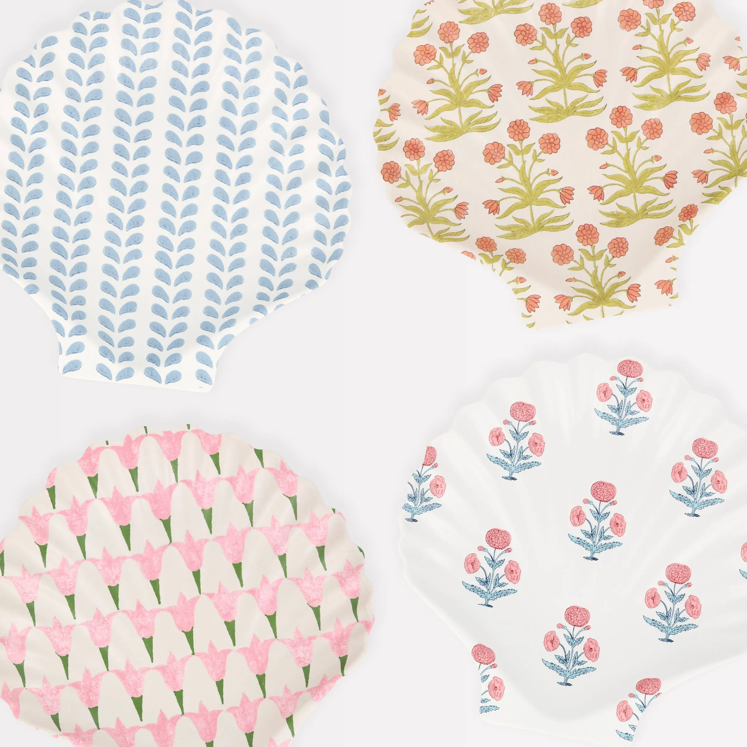 x Molly Mahon Reusable Shell Plates (x 4)>Meri Meri Outlet