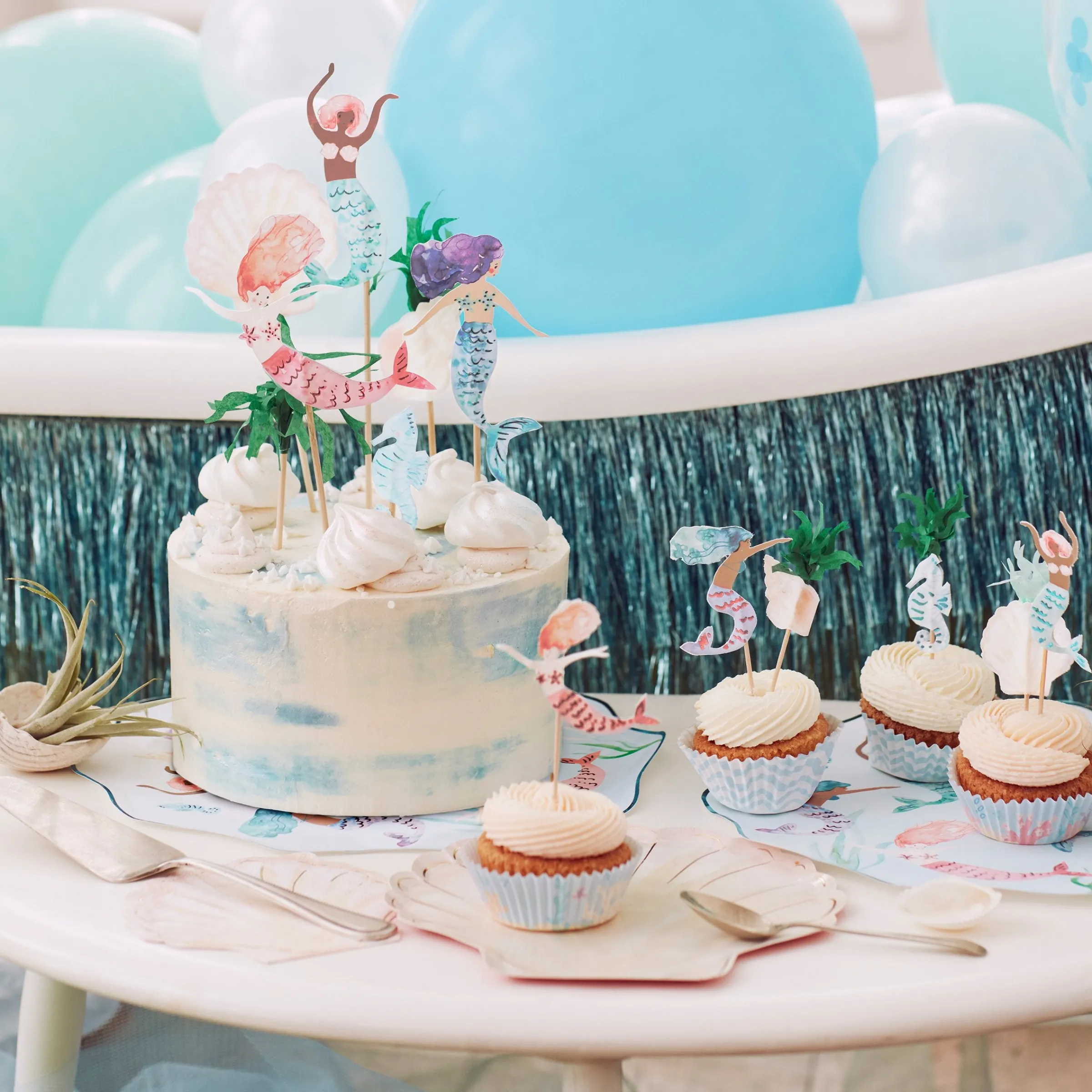 Mermaid Cupcake Kit (x 24 toppers)>Meri Meri Sale