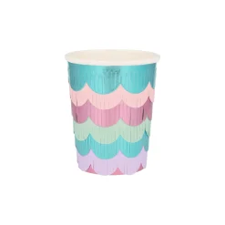 Mermaid Scalloped Fringe Cups (x 8)>Meri Meri Clearance