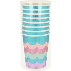 Mermaid Scalloped Fringe Cups (x 8)><noscript><img width=