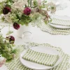 Mini Gingham Olive Scalloped Edge Placemat>Meri Meri New