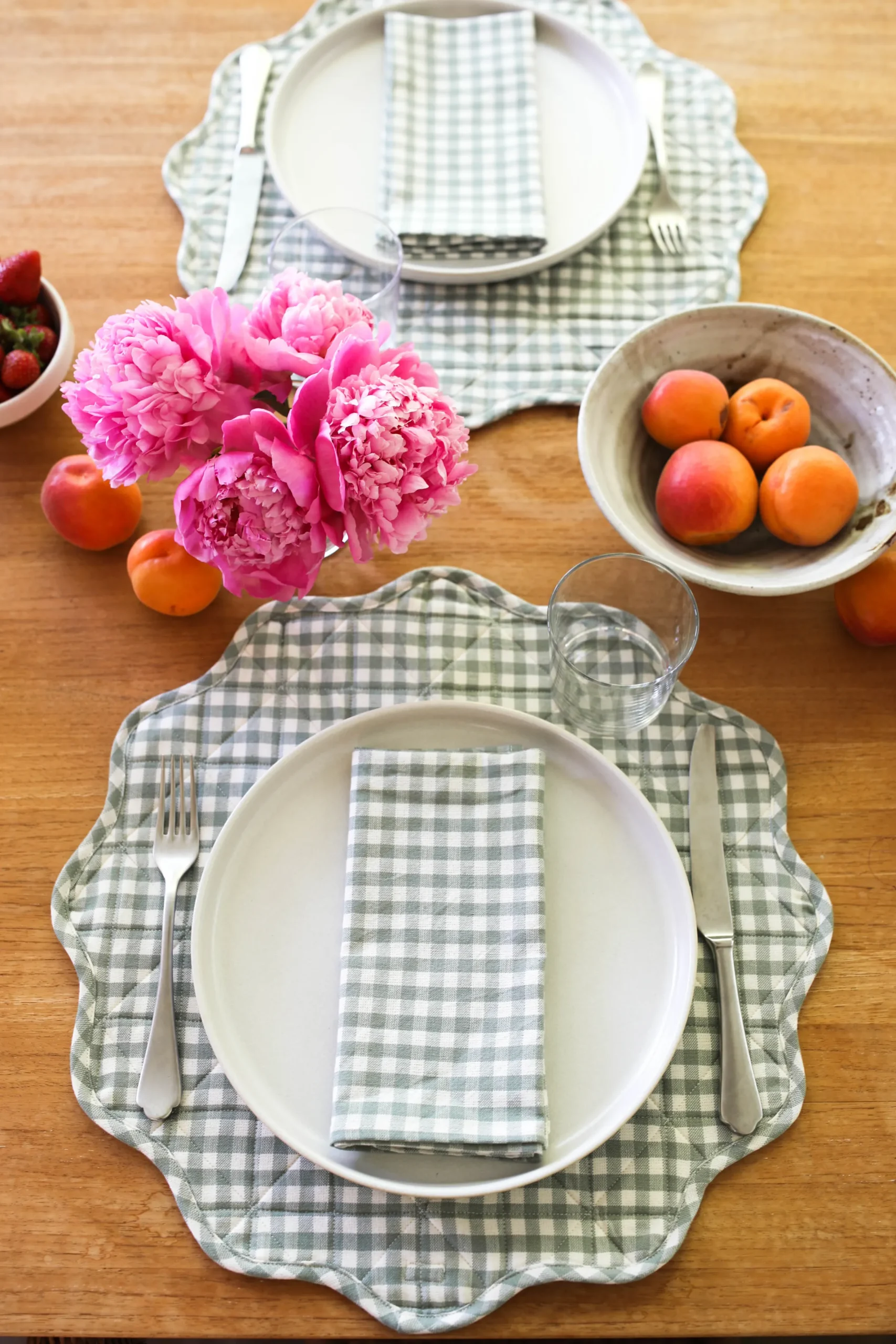 Mini Gingham Sage Napkins>Meri Meri New