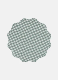 Mini Gingham Sage Scalloped Edge Placemat>Meri Meri New