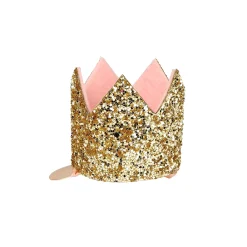 Mini Gold Glitter Crown Hair Clip>Meri Meri Best