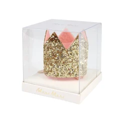 Mini Gold Glitter Crown Hair Clip><noscript><img data-lazyloaded=