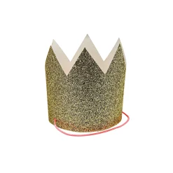 Mini Gold Glitter Crowns (x 8)>Meri Meri Discount