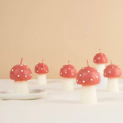 Mini Mushroom Candles (x 6)>Meri Meri Clearance