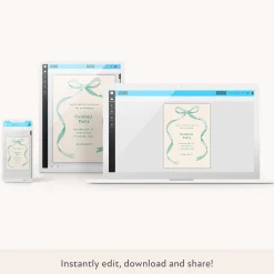Mint Bow Ribbon Download & Print Invitation>Meri Meri Discount