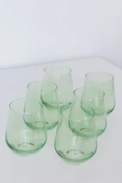 Mint Green Stemless Wine Glasses ( x 6)>Meri Meri New