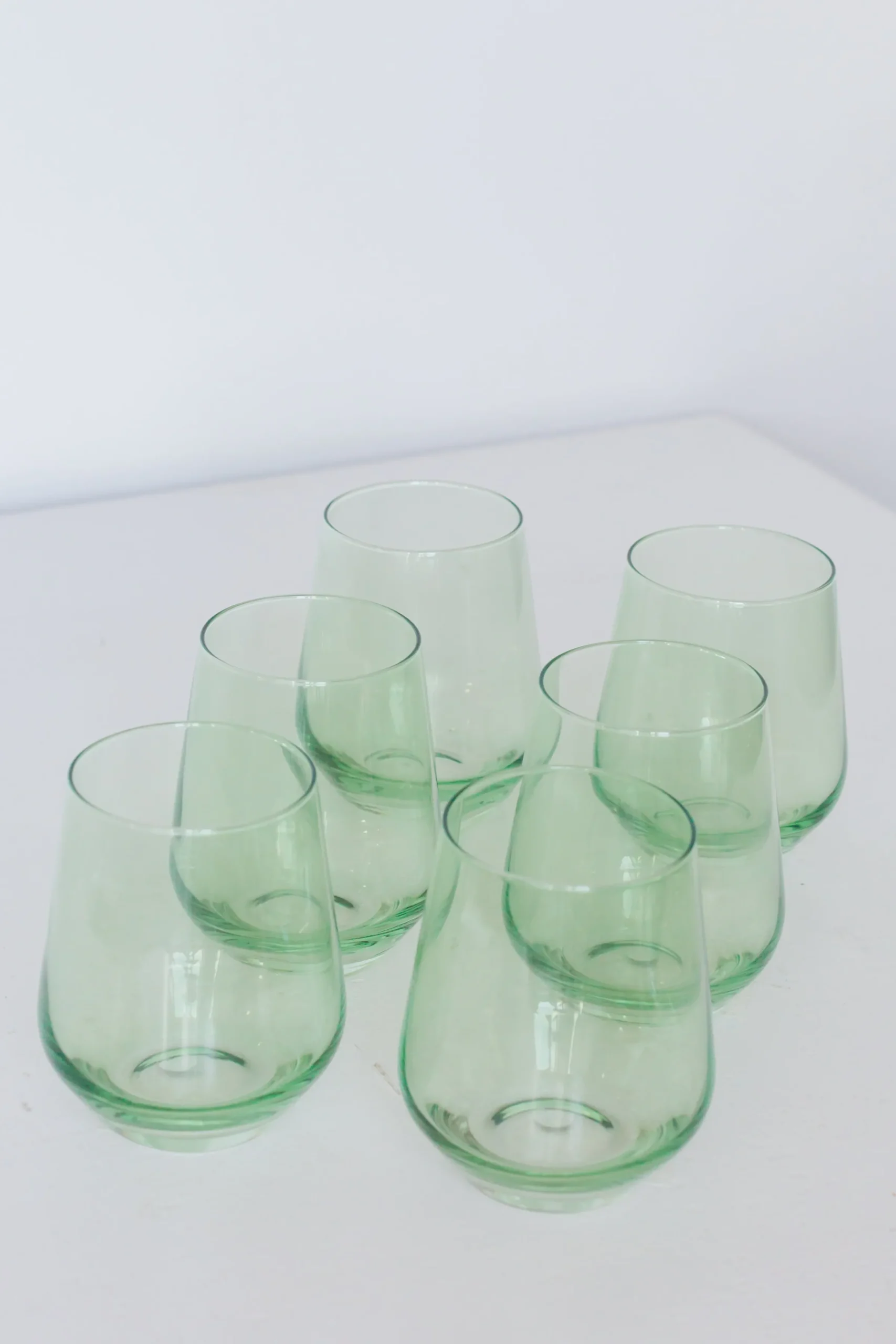 Mint Green Stemless Wine Glasses ( x 6)>Meri Meri New