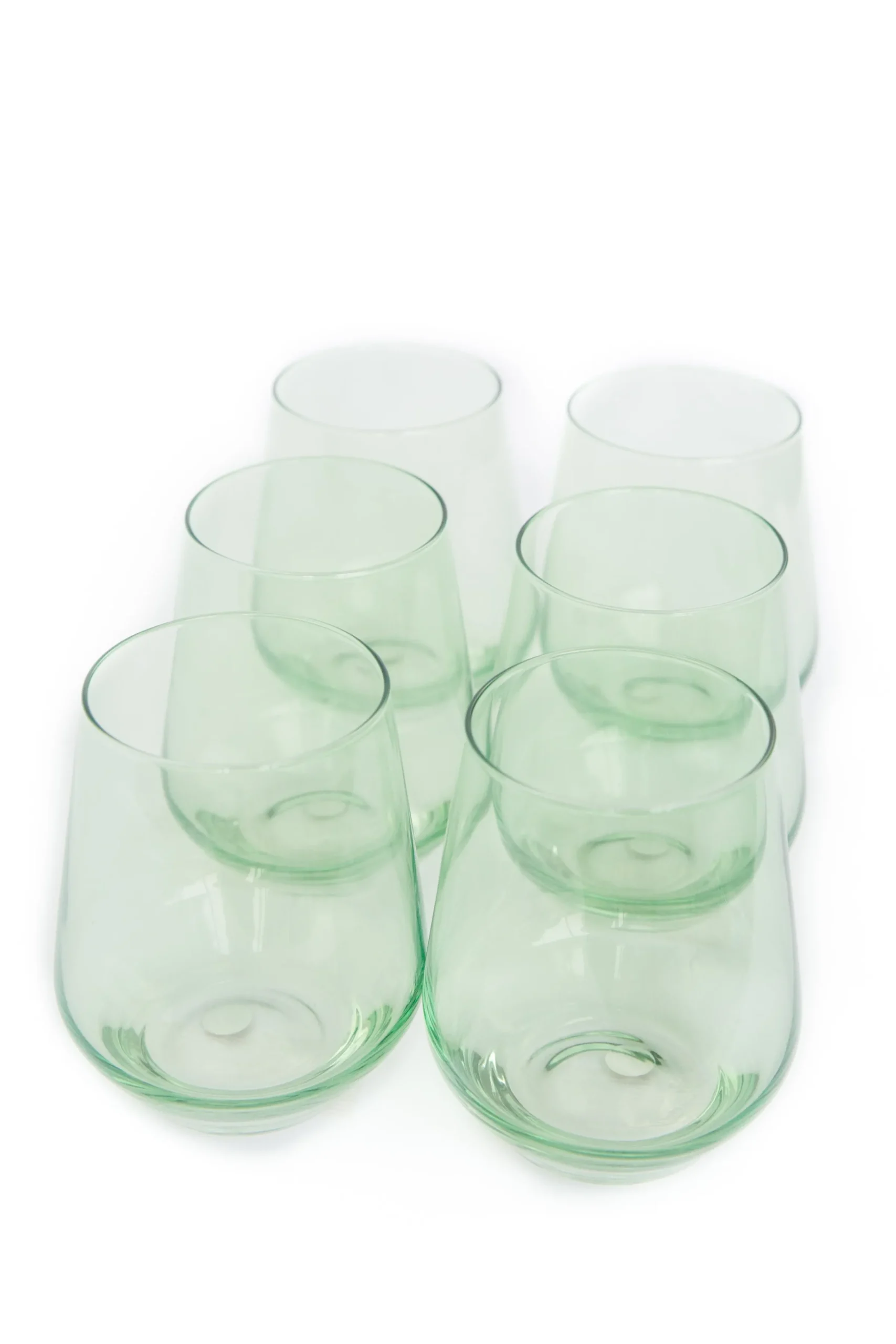 Mint Green Stemless Wine Glasses ( x 6)>Meri Meri New