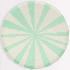 Mint Stripe Dinner Plates (x 8)>Meri Meri New