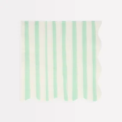 Mint Stripe Large Napkins (x 16)>Meri Meri Online