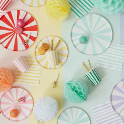 Mint Stripe Side Plates (x 8)>Meri Meri Discount