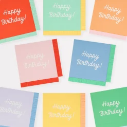 Mixed Happy Birthday Large Napkins (x 16)>Meri Meri Outlet