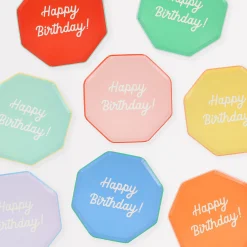 Mixed Happy Birthday Side Plates (x 8)>Meri Meri New