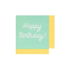 Mixed Happy Birthday Small Napkins (x 16)><noscript><img width=