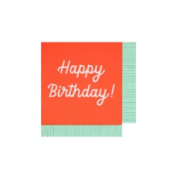 Mixed Happy Birthday Small Napkins (x 16)><noscript><img width=